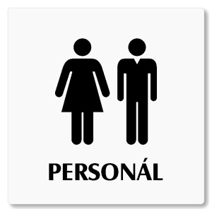 WC společné, personál, 80x80mm, bílá, Nevada